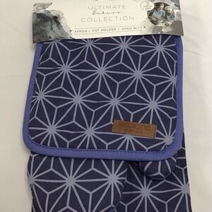 Kitchen Purple Geometric Linen Set